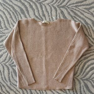 Soft Ribbed Beige Sweater